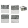 thumbnail image 1 of 2 Tone 4Pc Marble Square Coaster 4X4" Black & White, 1 of 4