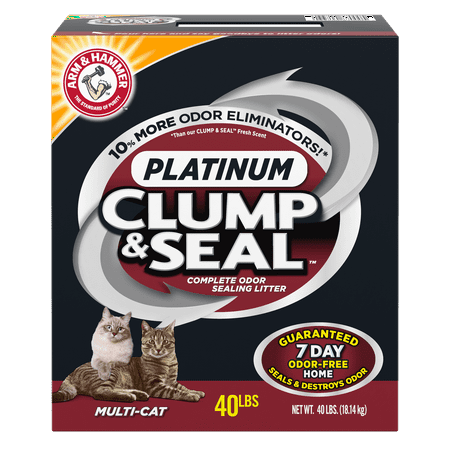 UPC: 0033200870005 | Arm & Hammer Clump Seal Platinum Multi-Cat Complete Odor Sealing Clumping Cat Litter 14 Days of Odor Control 40lb