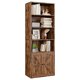 thumbnail image 1 of Estilo rural-style 6 niveles freestanding de madera estante con doors y abiertos estantes, industrial look, retro brown para sala de estar, dormitorio, oficina, 1 of 6