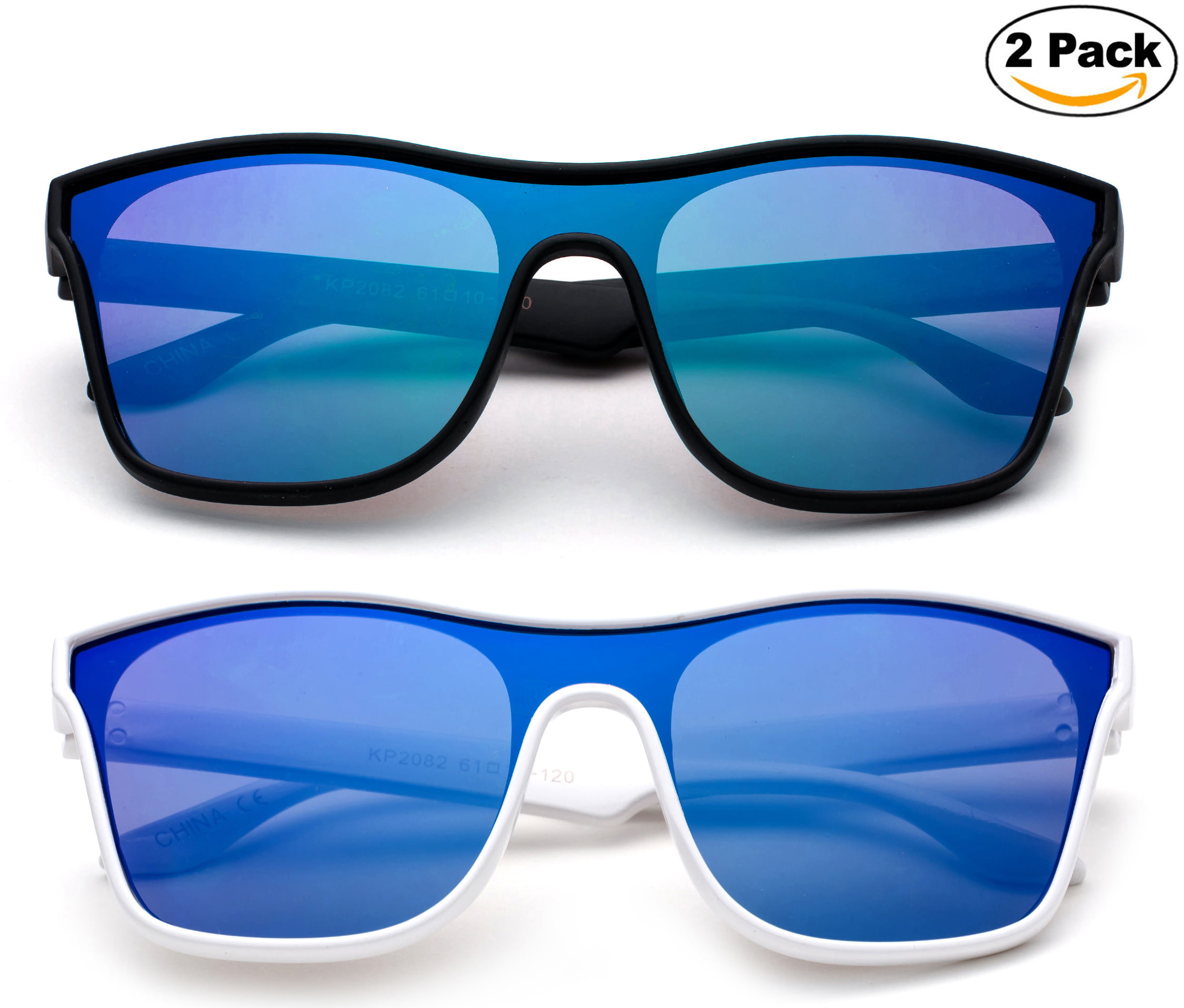 Newbee Fashion 2 Pack- Kids Shield Sunglasses Boys Sunglasses Cool ...