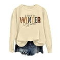 thumbnail image 3 of Women's Trendy Pullover Hoodie Letter Print Round Neck Top For Fall & Winter Comfy Womens Sweatshirts Hot Two Piece Outfit Full Zipper Women Blouses Zip up Women Athletic Decorative Sweatshirt Hoodie, 3 of 3
