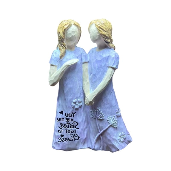 My Sister My Friend Walk with Me Hand-Painted Figurine - Heartfelt Sister Gift for Birthday, Christmas or Sister-in-Law, Adult Sister Friendship Statue Sculpture for Women