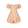 thumbnail image 4 of TheFound Women Printing Overalls Boat Neck Short Sleeve Ruffled Hem Playsuit, 4 of 10