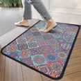 thumbnail image 4 of Red Floral Square Pattern Door Rugs,Washable Non Slip Door Mats Indoor,Decorative Door Mats,Entry Mat Indoor for Entrance,Bedroom,Kitchen,Bathroom,30"x17", 4 of 6