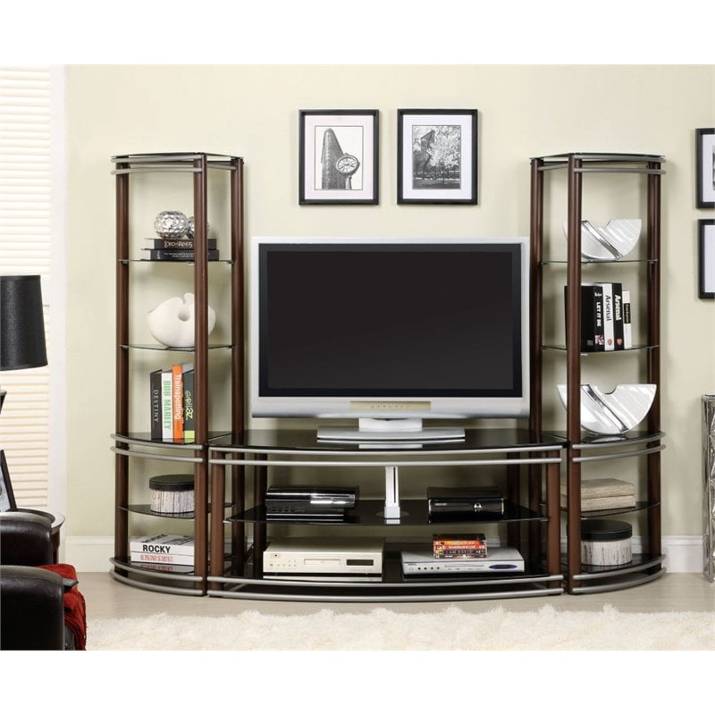 Furniture of America Abello 3piece Metal Entertainment Center Set in