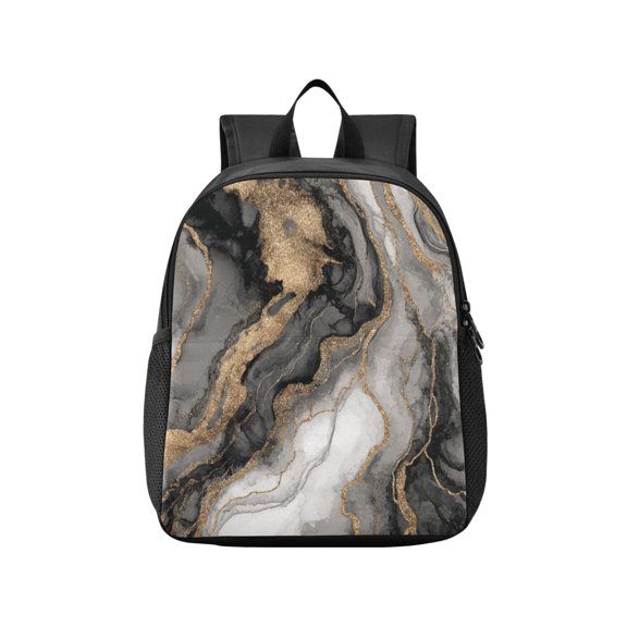 Toddler Backpack Luxury Gold Vein Abstract Texture Waterproof Lightweight Backpack Casual Mini Daypack for Daycare & Travel