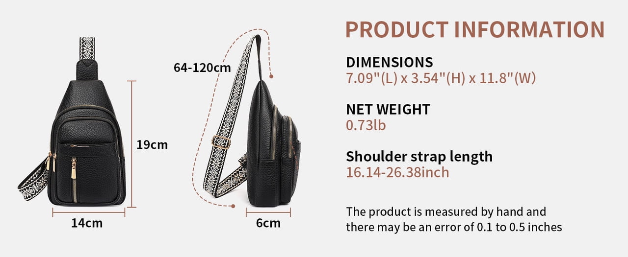 FALAN MULE Crossbody Bags for Women Trendy Leather Sling Chest Bag Fanny Packs for Women