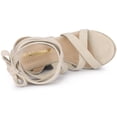 thumbnail image 4 of BLISSFUL STEP Sandales Espadrilles à Plateforme à Lacets à Talons Compensés à Brides pour Femmes, 4 of 5