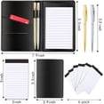 thumbnail image 3 of 9 Pieces Mini Pocket Notepad Set,Included Leather Pocket Note Pad Holder,180 Sheets 6 Pack 3×5 Inch Small Notebook Refills,2 Metal Ballpoint Pens, 3 of 7