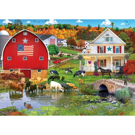 RoseArt Colorluxe 1000-Piece Country Charm Adult Interlocking Jigsaw Puzzle