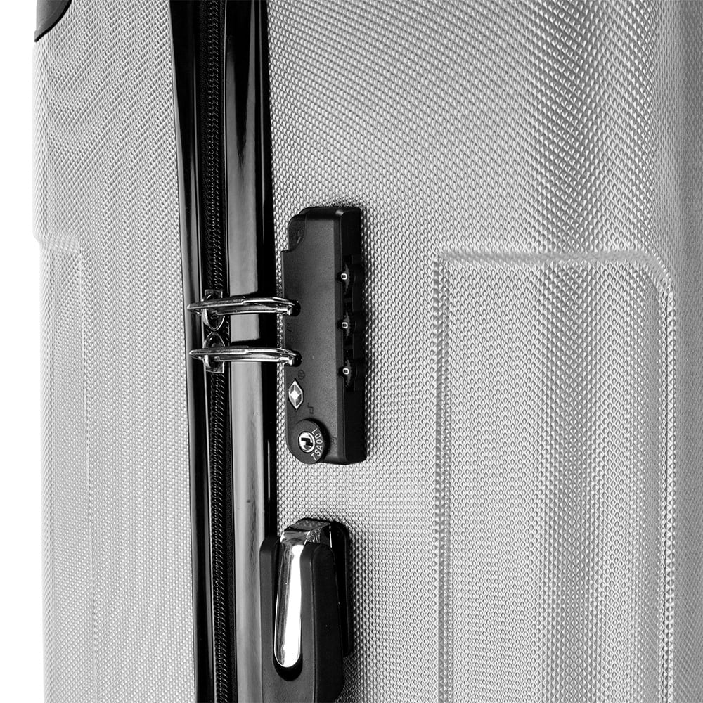 3 Piece Set, Suitcase Spinner Luggage Sets ABS Trolley Case Lightweight Durable Suitcase Double Wheels Suitcase Carry-On Luggage Suitcases TSA Lock 20/24/28 Inch (Gray)