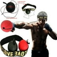 thumbnail image 1 of 1 Set Fight Ball Reflex Boxing REACT Training Boxer Speed Punch Head Cap String Ball, 1 of 4