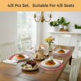 thumbnail image 6 of Ombre Pink Wooden Grain Round 13 Inch Placemats Set of 8, Farmhouse Vintage Chic Textured HeatResistant Non Slip Place Mats for Dining Table, Wipeable Braided Kitchen Table Mats for Housewarming, 6 of 9