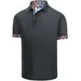 thumbnail image 2 of SPEEDRUN Men's Golf Polo Shirts, Classic Fit Short Sleeve for Casual & Business Wear, BlackFlag M, 2 of 6