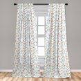 thumbnail image 4 of Ambesonne Fish Design Curtains, Marine Animals Cartoon, Pair of 28"x95", Sand Brown and Pale Seafoam, 4 of 4