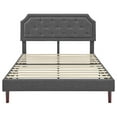 thumbnail image 2 of BIKAHOM Lit Plateforme Rembourré avec Tête de Lit Incurvée, Grand Lit, Gris Foncé, 2 of 8