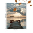 thumbnail image 3 of Qisvanset Wooden Cross Pier Serenity Canvas Wall Art 15.75x11.81 Inches, 3 of 8