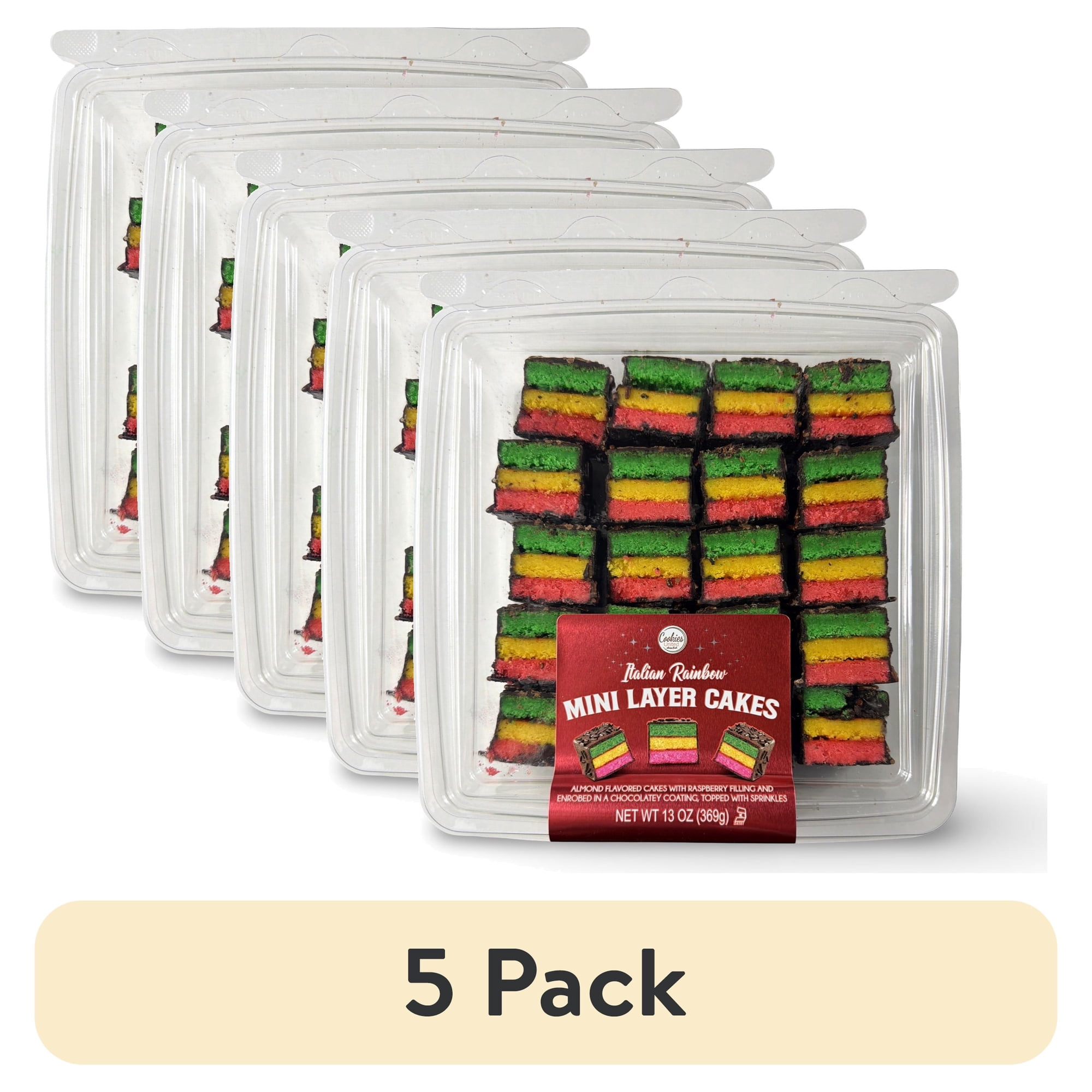 (5 pack) Carlotta s Authentic Italian Rainbow Cookies | 13 Ounces