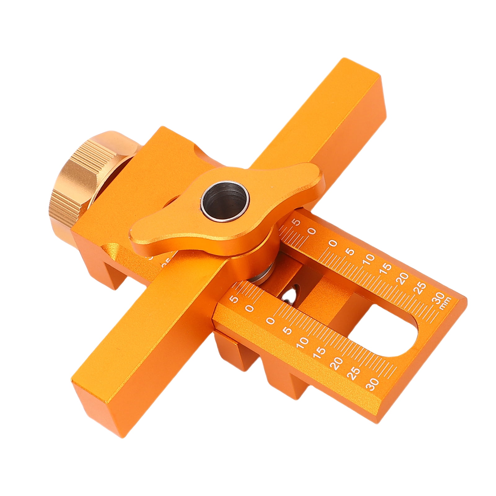 Nieyigj Cabinet Door Mounting Jig Quick Position Hole Opening Tool, Adjustable Aluminum Alloy Installation Positioner with 6mm Auger Bit for Woodworking, 5.5 inches / 14 cm Length