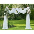 thumbnail image 6 of Warm Home Designs Wedding Arch Draping Fabric Bundle Has 2 288 Inch (24 Feet) Scarves in White Color. AD White & White 288, 6 of 6