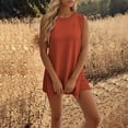 thumbnail image 2 of Womens Summer 2 Piece Outfits Knitted Sweater Shorts Set Casual Sleeveless Slit Tunic Tank Tops Matching Lounge Sets, 2 of 7