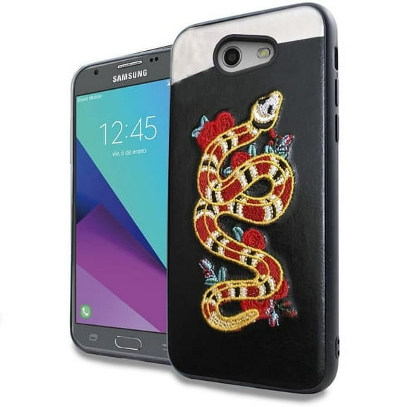 GSA Blade Embroidered Snake Candy Case For Samsung Galaxy J3 2017, J327, J3 Emerge, J3 Prime, J3 Luna Pro & J3 Eclipse Black