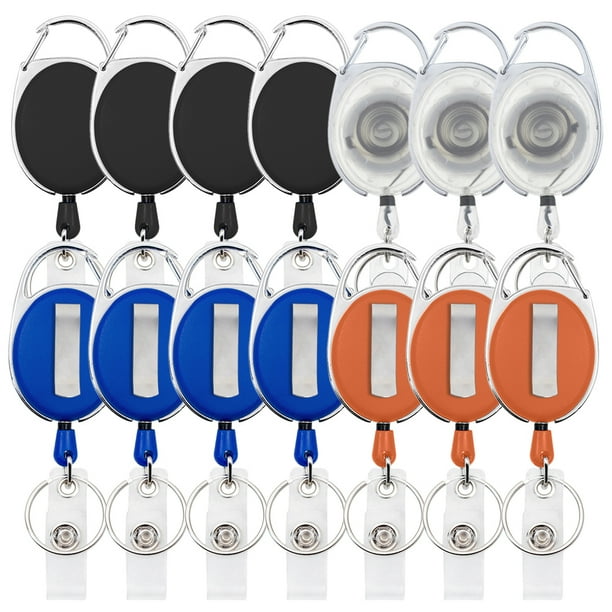 GOGO 14 Pack Retractable ID Badge Holders, Carabiner Badge Reel with