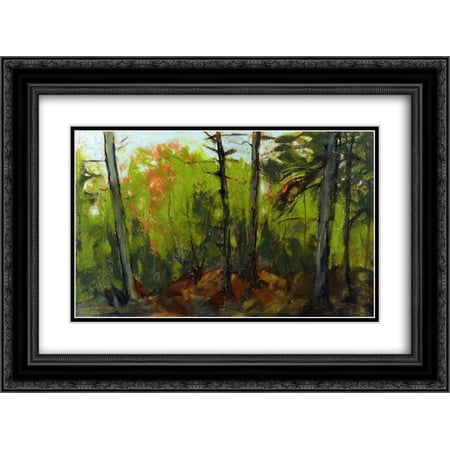 Robert Henri 2x Matted 24x18 Black Ornate Framed Art Print 'Woodland Scene, Monhegan, Maine'
