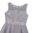 thumbnail image 5 of RUNQHUI Flower Girl Dress Big Girls Sequined Lace Chiffon Sleeveless Pageant Wedding Party Dress Porm Gray 12, 5 of 7