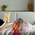 thumbnail image 3 of Austin Soft Flannel Fleece Blanket, Watercolor Style Pattern of City Buildings in Various Colors and Paint Blots Image, Cozy Plush for Indoor and Outdoor Use, 50" x 60", Multicolor, by Ambesonne, 3 of 5