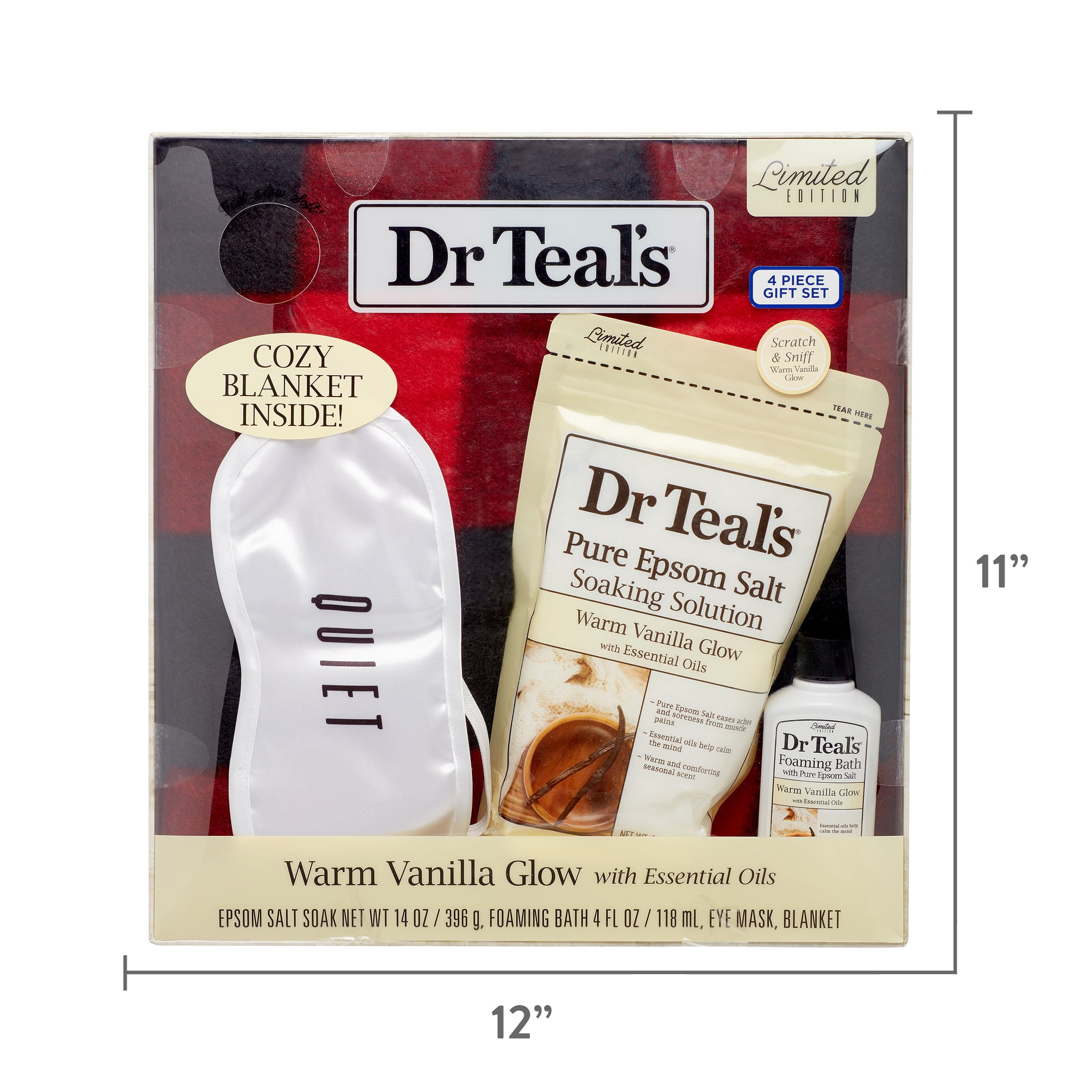 Dr Teal's Warm Vanilla Glow Cozy Blanket Gift Set