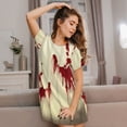 thumbnail image 3 of Rateoe Bloody Hand1 Print Women’s Nightdress – Cozy Cotton Short-sleeved Sleep Shirt, Loose-Fit Sleepwear, Perfect for Relaxing and Sleeping, 3 of 6