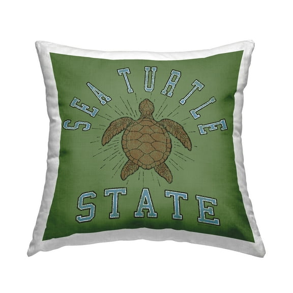 Stupell Industries Vintage Sea Turtle State Decorative Printed Throw Pillow Design by Spirit Animals/Life Is High.