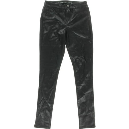 Womens Metallic Leather - Tinseltown Womens Juniors Faux Leather Metallic Skinny Pants
