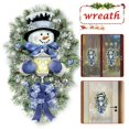 thumbnail image 1 of Christmas Snowman Wreath Door Window Decal Sticker Christmas Shop Home Decor（45x60cm）, 1 of 5