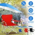 thumbnail image 5 of TeqHome Camping Chair with Canopy Shade Folding Beach Chair Support 220lbs with Adjustable Arm Cup Holder Detachable Umbrella Red, 5 of 9