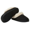 thumbnail image 2 of Dearfoams Women's Memory Foam House Slippers Quilted Pattern and Faux Fur House Shoes (Black, 5-6), 2 of 5