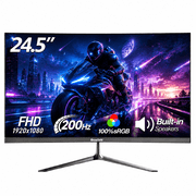 Gawfolk 24.5" Gaming Monitor, 200Hz FHD 1080P, Frameless Computer Monitor with Built-in Speakers, 100% sRGB, Eye Care, VESA Mount Compatible