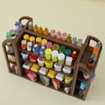 thumbnail image 3 of Ohufall Miniature Simulated Supermarket Four-sided Shelves For Miniature Items Display Rack With Small Storage Bins, 3 of 5