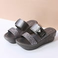 thumbnail image 5 of Leesechin Platform Sandals Women Arch Support Beach Slides Orthotic Summer Causal Cork Footbed Adjustable Lightweight Thick Sole Comfortable Fashion Slip on Cushion Cute 2 Strap, 5 of 8