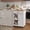 white, variant on Rolling Kitchen Island with Drop Leaf – 2 Open Shelves, 1 Drawer, Storage Cart on Wheels for Kitchen, Dining Room, Space-Saving