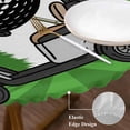 thumbnail image 3 of Golf Round Tablecloth, Fitted Table Cover with Elastic for 36"-44" Round Tables, Green Forest Tree Balls Clubs Sports Cartoon Table Cloth Outdoor Indoor Dinning Party Waterproof Tablecloths, 3 of 7