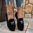 thumbnail image 4 of Suede Loafers for Women Comfortable Slip On Business Flats Dress Shoes Vintage Tassel Casual Non Slip Walking Shoe Black Size 9.5, 4 of 7