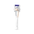 thumbnail image 5 of Angara Natural 0.9 Ct. Tanzanite with Diamond Three Stone Ring in 14K White & Rose Gold for Women (Ring Size: 3), 5 of 11