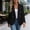 Black, variant on Women's Tweed Blazers Business Casual - Long Sleeve Double Gold Button Breasted Jackets Open Front Work Suits