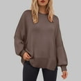 thumbnail image 2 of UAYOTSE Sweaters for Women Oversized Crewneck Long Sleeve Chunky Knit Pullover Sweaters Tops Trendy Fall Outfits(A186-Brown,XL), 2 of 5