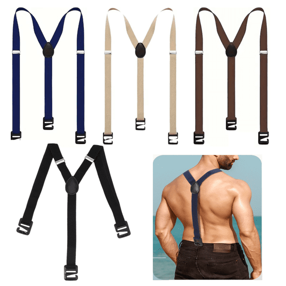 4Pcs Invisible Y-Back Suspenders Hidden Suspenders for Men, Elastic Suspender Straps