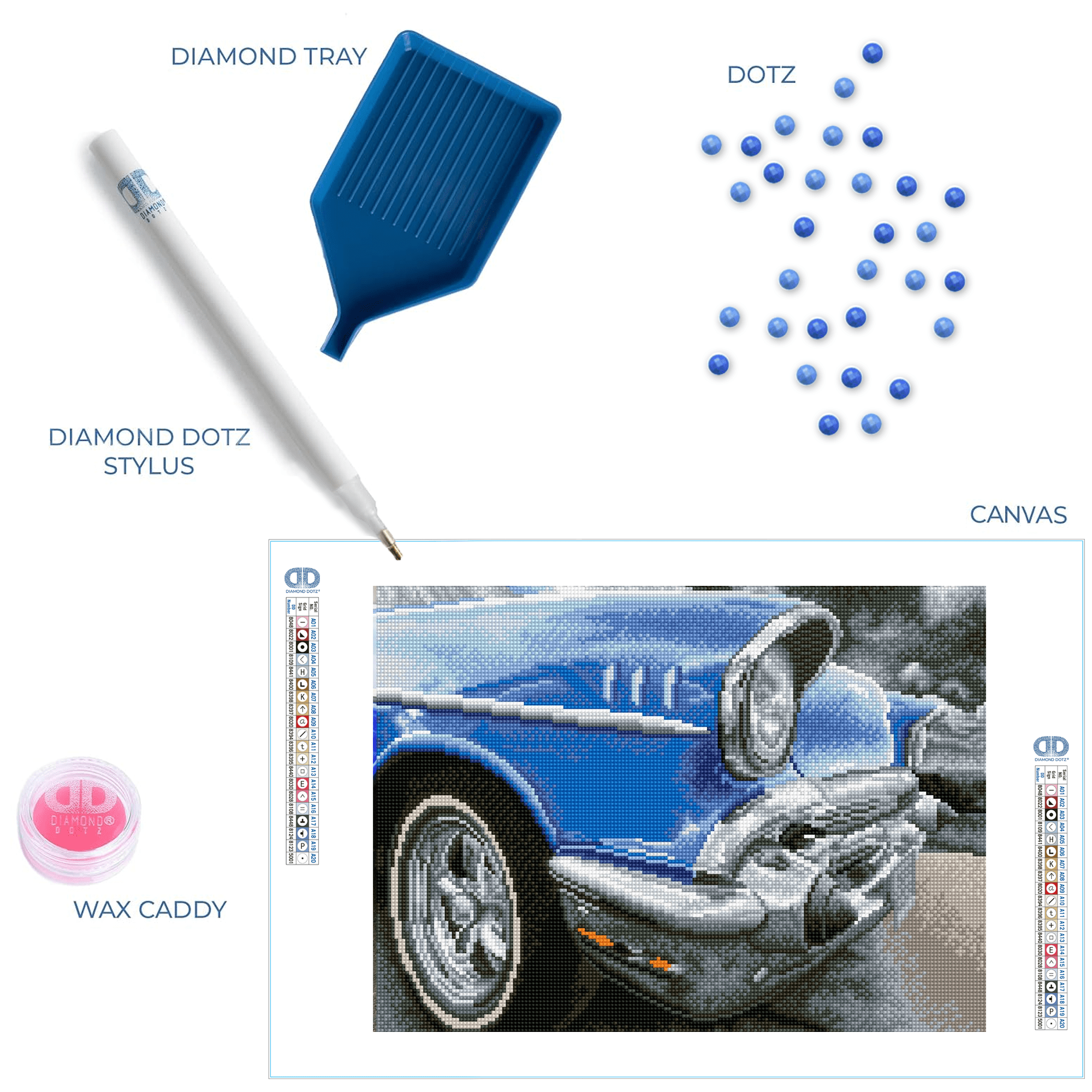 Diamond Dotz 50's Classic Car Diamond Painting Kits for Adults - Diamond Art Kits a Relaxing Creative Craft Kit with Dotz Gems 17.9"x14"