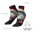 thumbnail image 6 of Rateoe USA Bald Eagle Pattern Quarter Crew Socks,Toe Seamed Ankle Socks,Cotton Cushioned Breathable Athletic Crew Sports Socks, 6 of 7