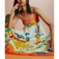 thumbnail image 4 of Women Coastal Print Maxi Dress Spaghetti Strap High Waist Flowy Linen Look Sundress, 4 of 6